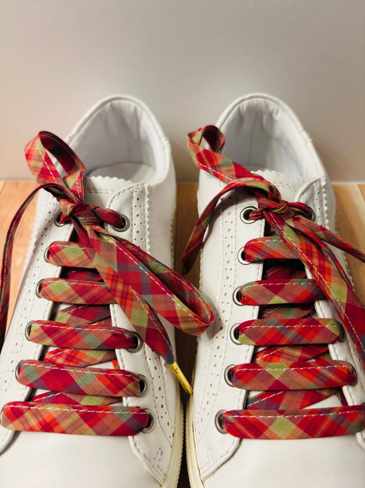 Lacets fuchsia tartans- Fabrication Française / Le Lacet Normand