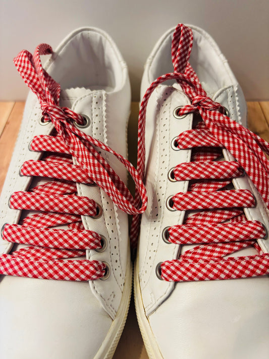 Lacets rouge vichy- Fabrication Française / Le Lacet Normand