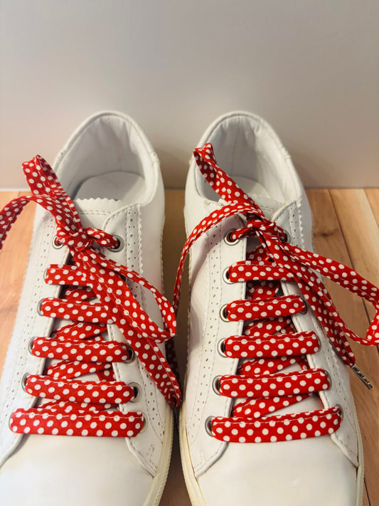 Lacets rouge à pois- Fabrication Française / Le Lacet Normand