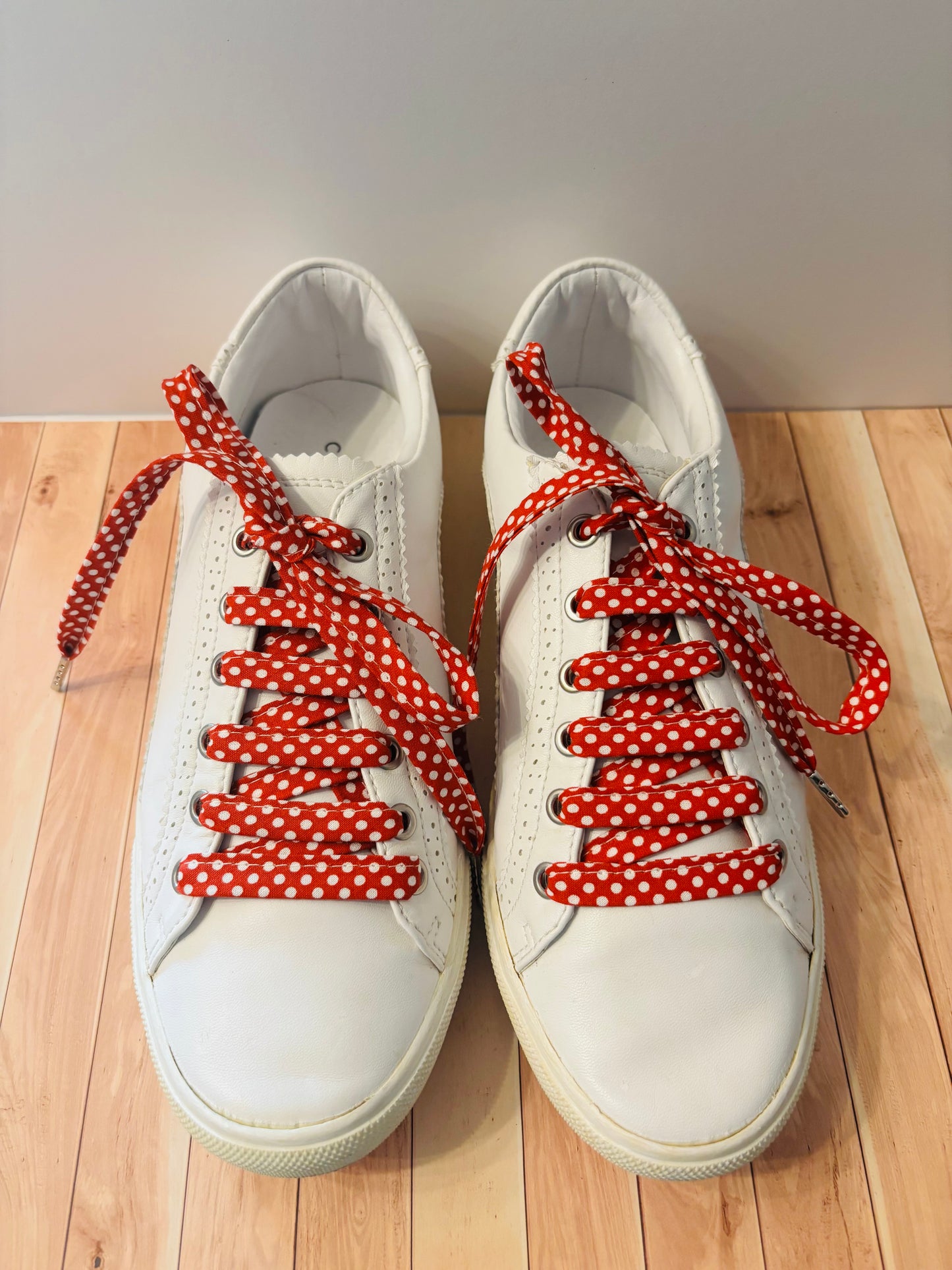 Lacets rouge à pois- Fabrication Française / Le Lacet Normand