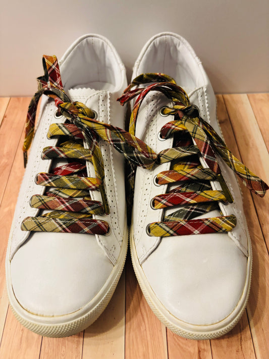 Lacets moutardes tartans- Fabrication Française/ Le Lacet Normand