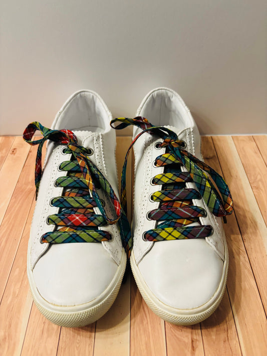 Lacets  verts tartans- Fabrication Française/ Le Lacet Normand