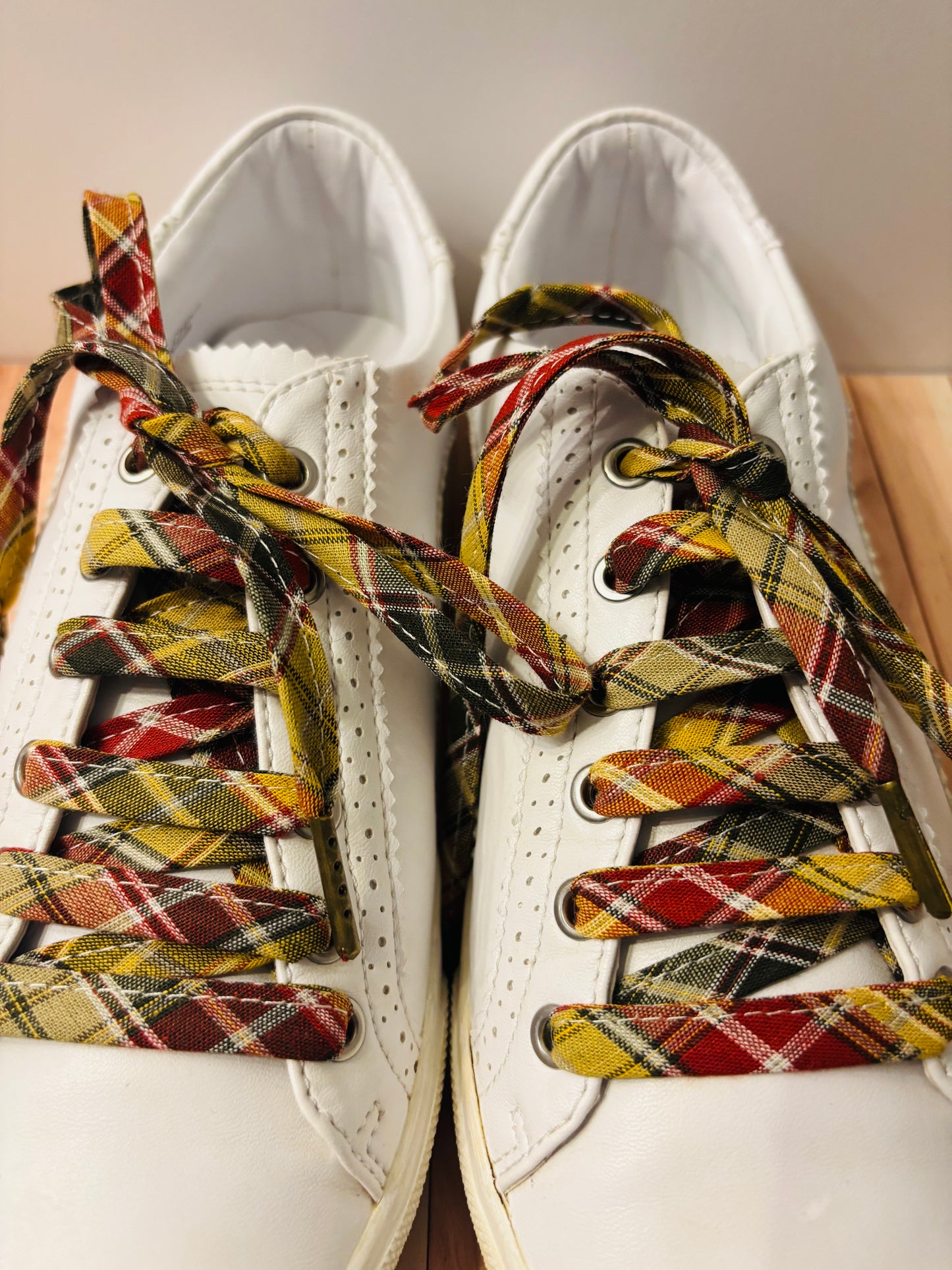 Lacets moutardes tartans- Fabrication Française/ Le Lacet Normand
