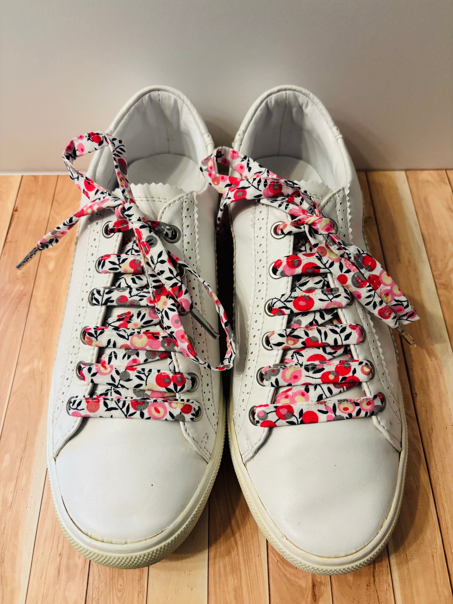 Lacets roses fleuris- Fabrication Française / Le Lacet Normand