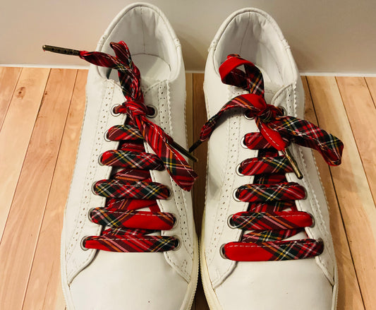 Lacets rouges tartans- Fabrication Française / Le Lacet Normand